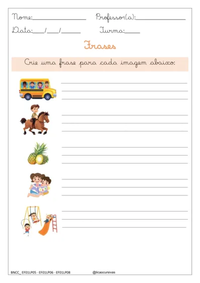 Produção de Frases e Textos em Letra Cursiva V2 - imagem 3