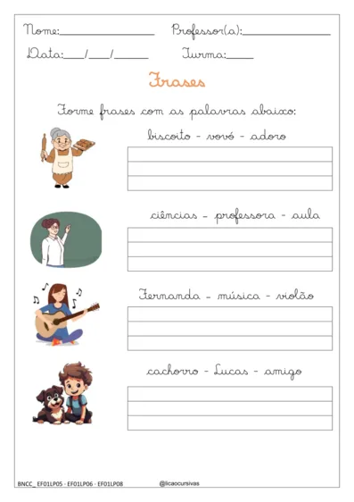 Produção de Frases e Textos em Letra Cursiva V2 - imagem 4