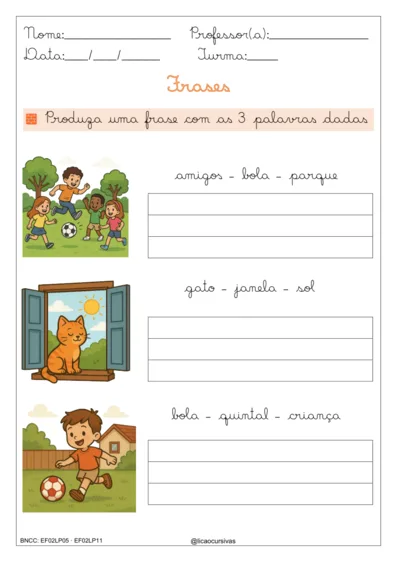 Produção de Frases e Textos em Letra Cursiva V2 - imagem 6