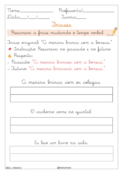 Produção de Frases e Textos em Letra Cursiva V2 - imagem 7