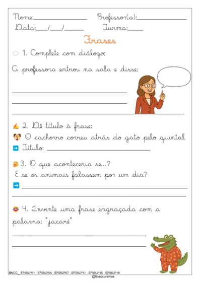 Produção de Frases e Textos em Letra Cursiva V2 - imagem 11