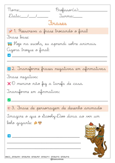 Produção de Frases e Textos em Letra Cursiva V2 - imagem 12