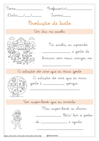 Produção de Frases e Textos em Letra Cursiva V2 - imagem 15