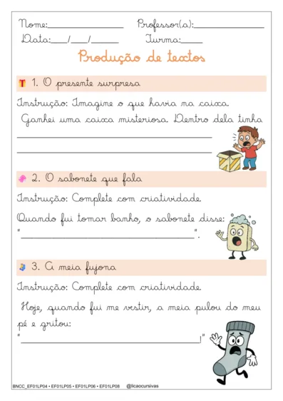 Produção de Frases e Textos em Letra Cursiva V2 - imagem 16