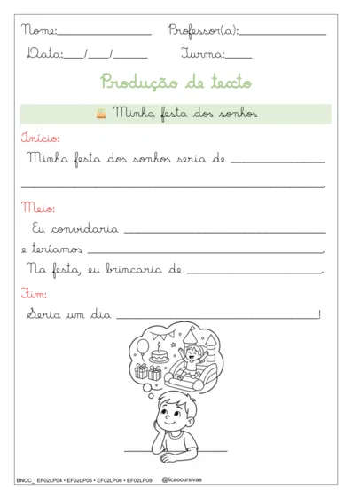 Produção de Frases e Textos em Letra Cursiva V2 - imagem 17