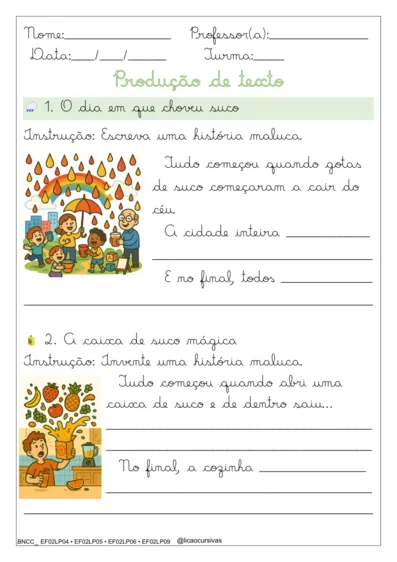 Produção de Frases e Textos em Letra Cursiva V2 - imagem 18