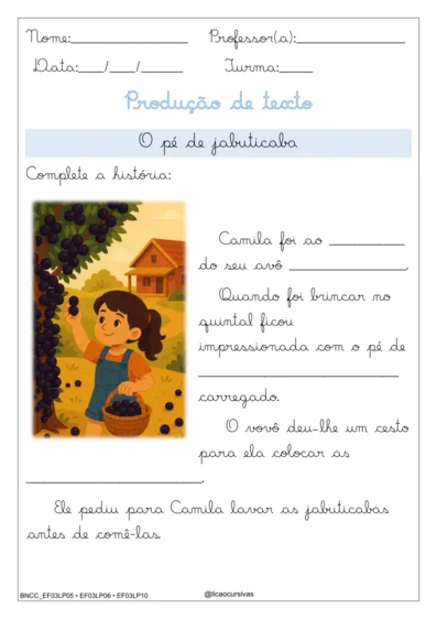 Produção de Frases e Textos em Letra Cursiva V2 - imagem 19