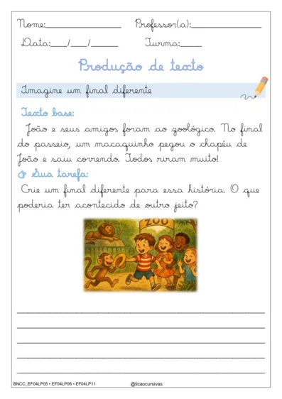 Produção de Frases e Textos em Letra Cursiva V2 - imagem 20