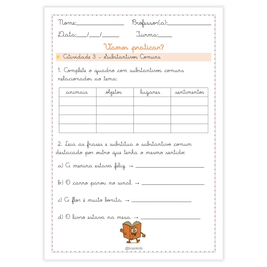 Classes Gramaticais em Letra Cursiva - imagem 3