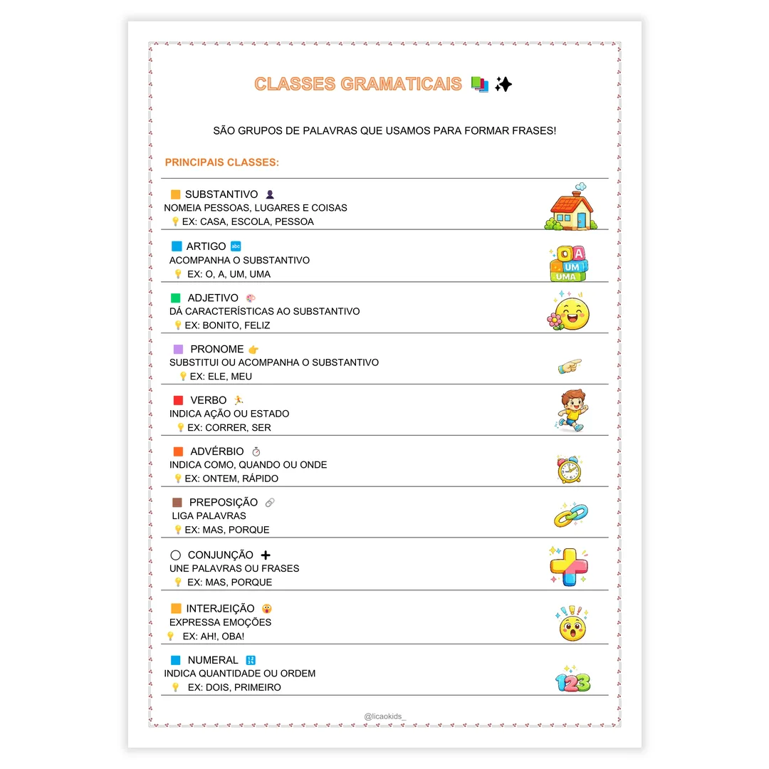Classes Gramaticais em Letra Bastão - imagem 1