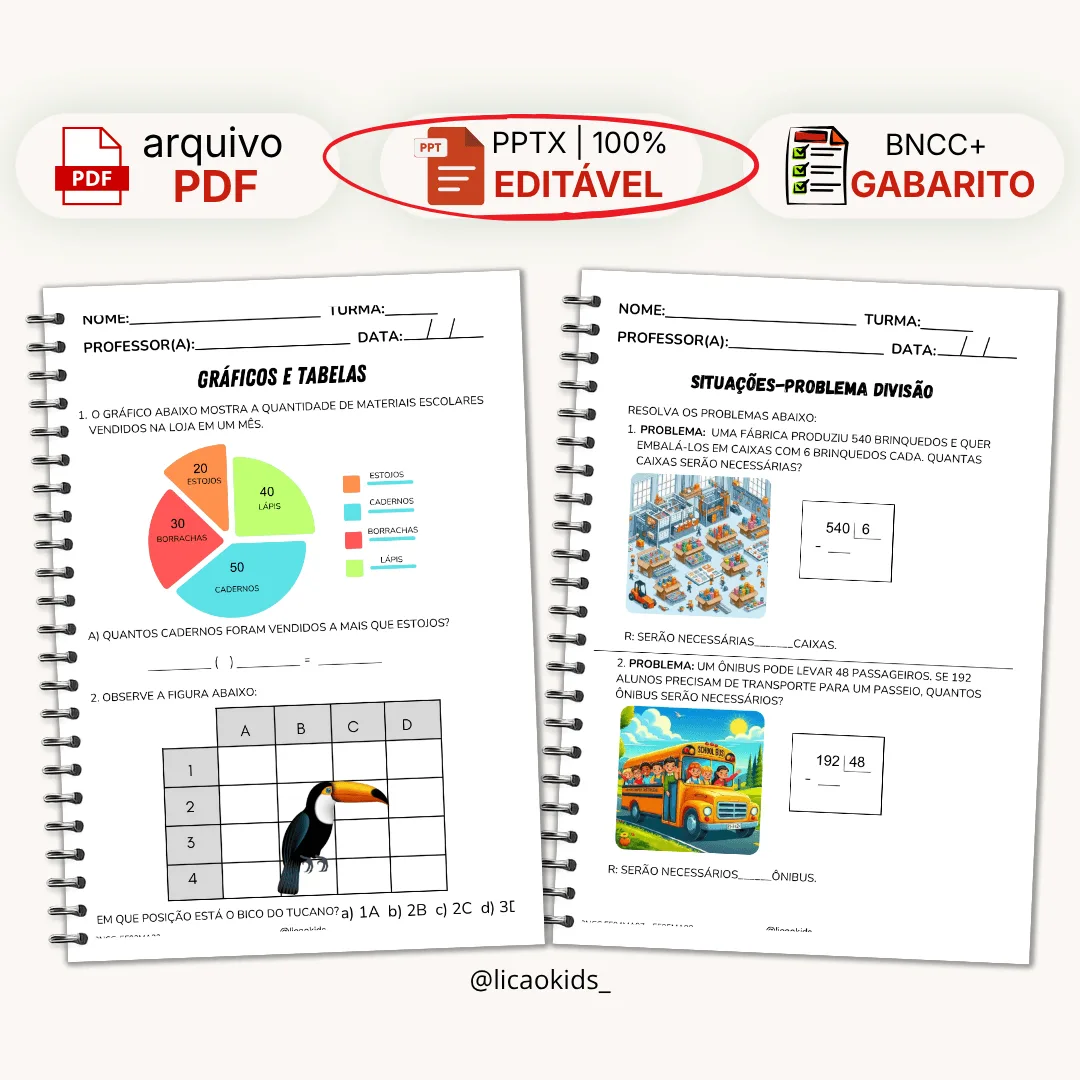 Matemática 4 Operações 1º ao 5º ano Editável - imagem 6