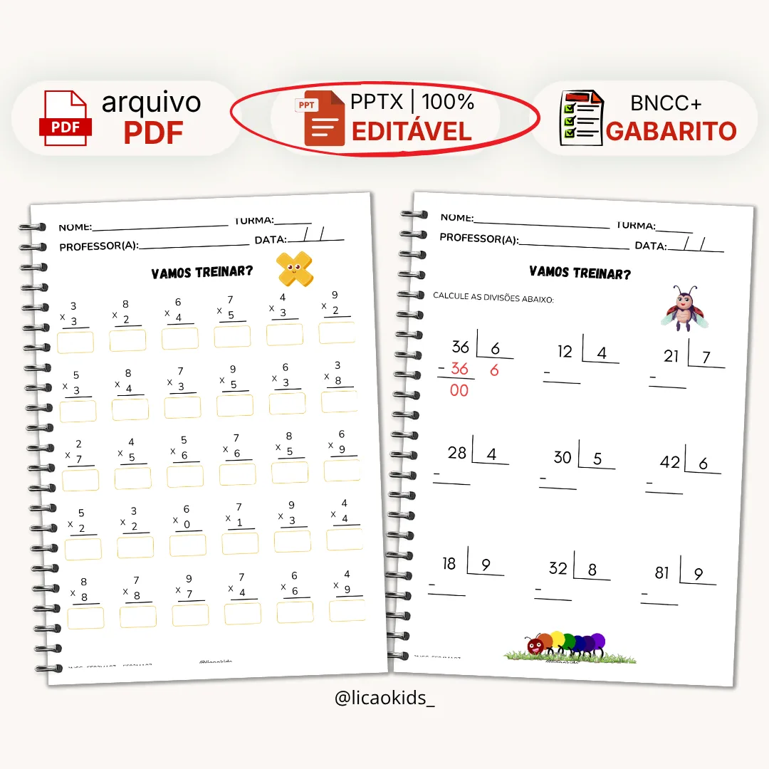Matemática 4 Operações 1º ao 5º ano Editável - imagem 9