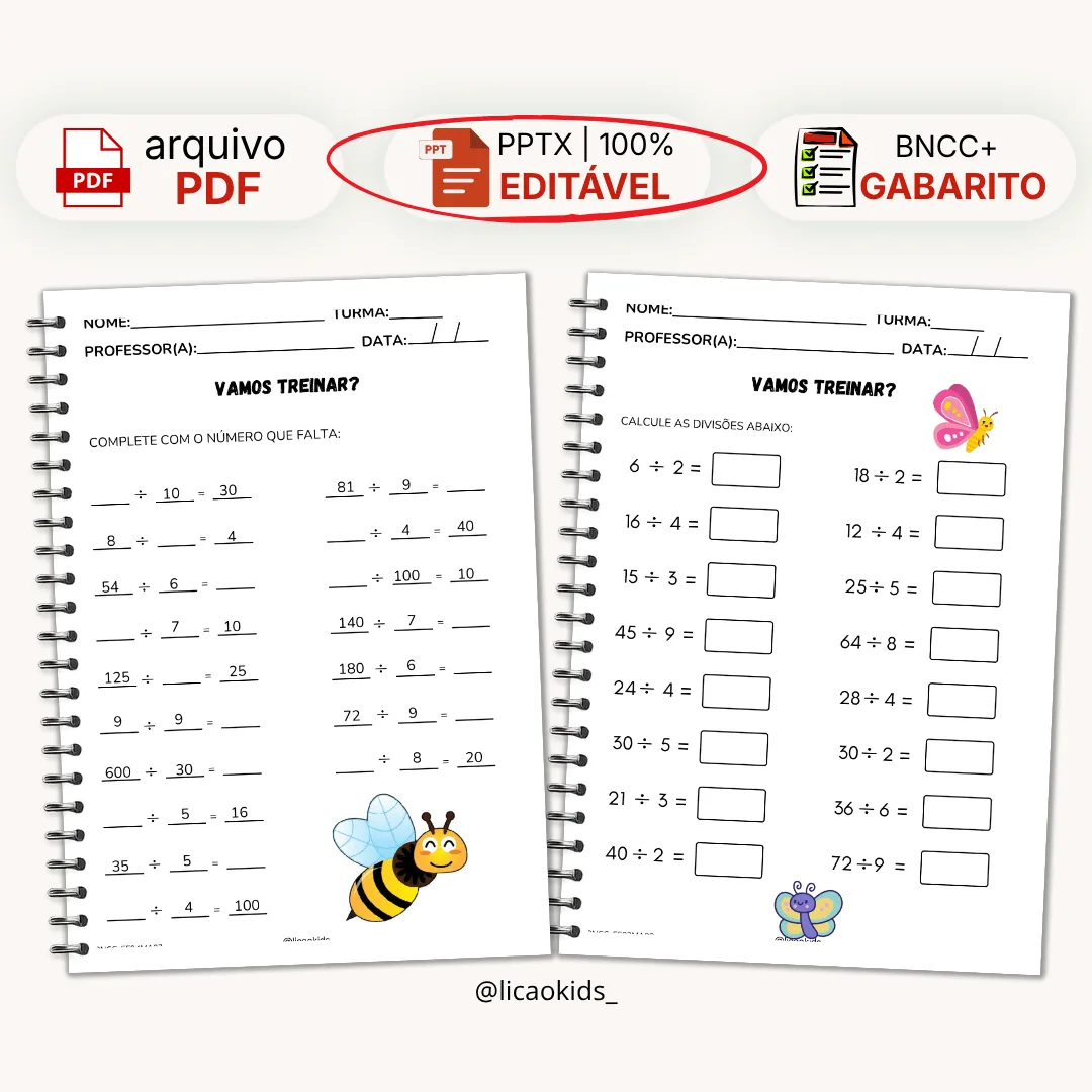 Matemática 4 Operações 1º ao 5º ano Editável - imagem 10